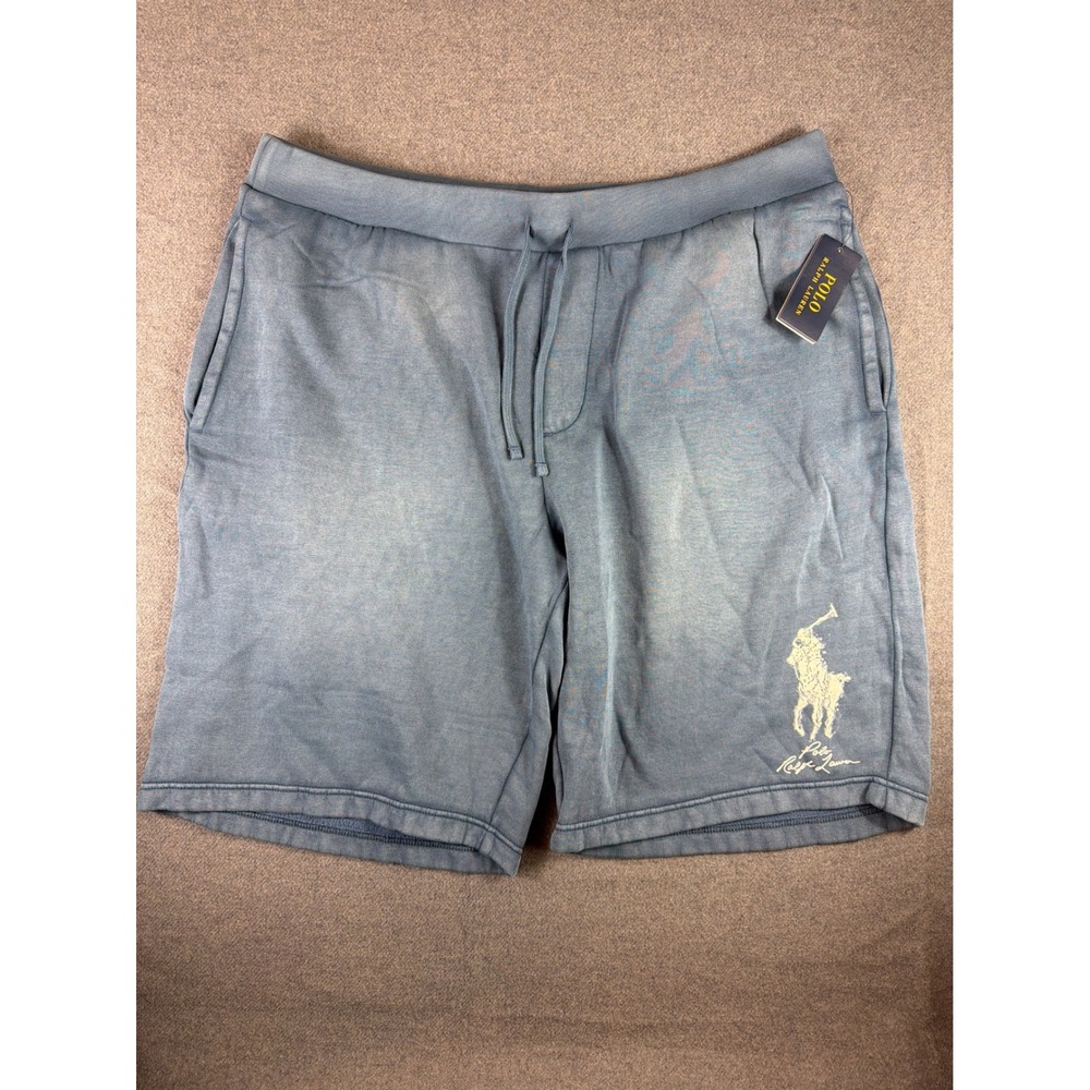 Polo Ralph Lauren Shorts Men XLT Clancy Blue Big Pony Drawstring‎ Sweats NWT